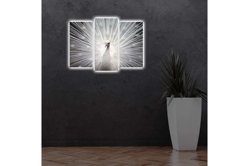 Dekorativ Canvasbilde LED-belysning 3 Deler - Flerfarget - Interiør - Maleri & posters - Lerretsbilder