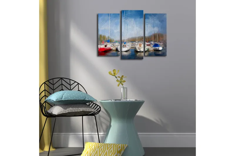 Dekorativ Canvasbilde LED-belysning 3 Deler - Flerfarget - Interiør - Maleri & posters - Lerretsbilder