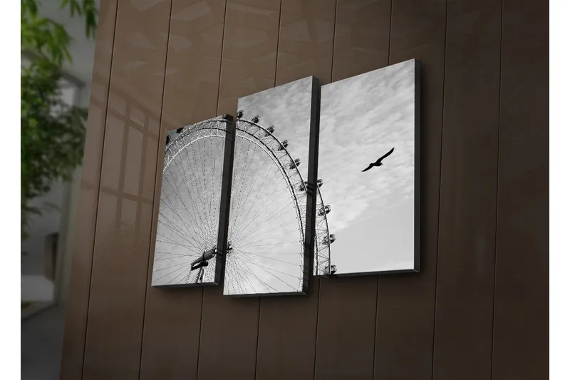 Dekorativ Canvasbilde LED-belysning 3 Deler - Flerfarget - Interiør - Maleri & posters - Lerretsbilder