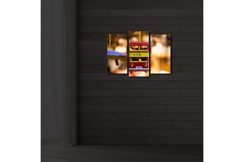 Dekorativ Canvasbilde LED-belysning 3 Deler - Flerfarget - Interiør - Maleri & posters - Lerretsbilder