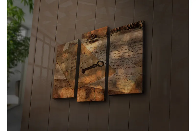 Dekorativ Canvasbilde LED-belysning 3 Deler - Flerfarget - Interiør - Maleri & posters - Lerretsbilder