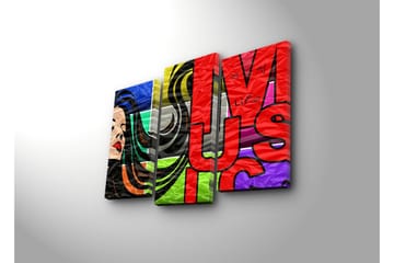 Dekorativ Canvasbilde LED-belysning 3 Deler - Flerfarget - Interiør - Maleri & posters - Lerretsbilder