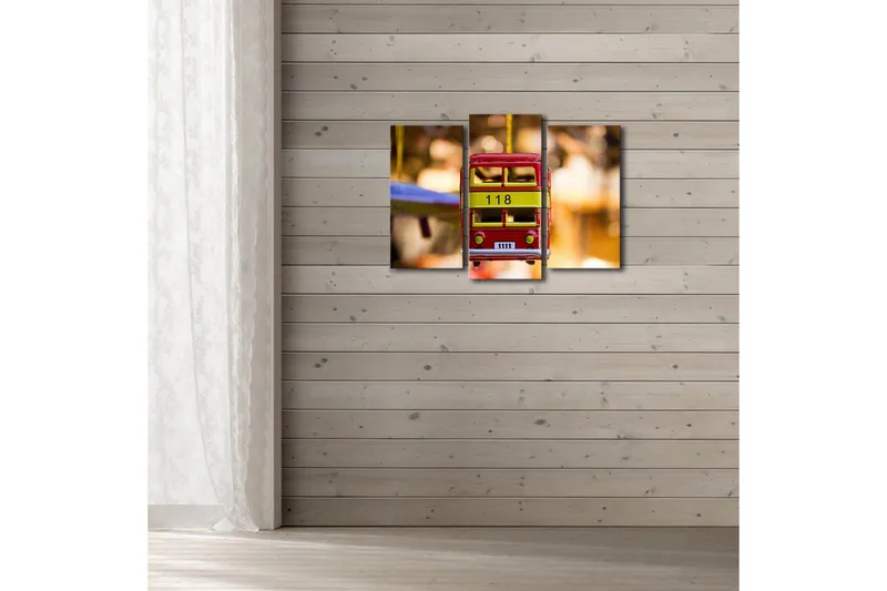 Dekorativ Canvasbilde LED-belysning 3 Deler - Flerfarget - Interiør - Maleri & posters - Lerretsbilder