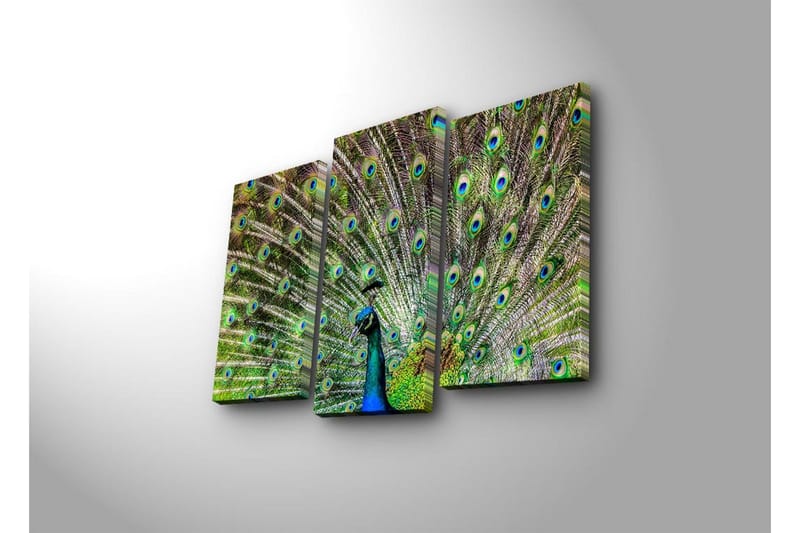 Dekorativ Canvasbilde LED-belysning 3 Deler - Flerfarget - Interiør - Maleri & posters - Lerretsbilder