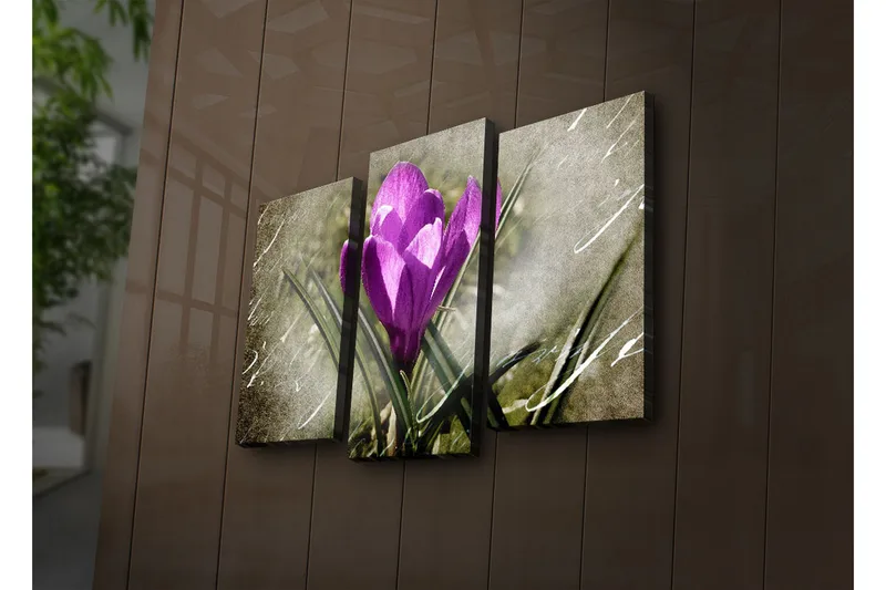 Dekorativ Canvasbilde LED-belysning 3 Deler - Flerfarget - Interiør - Maleri & posters - Lerretsbilder