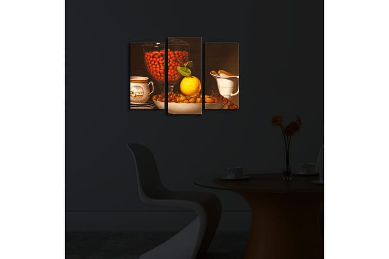 Dekorativ Canvasbilde LED-belysning 3 Deler - Flerfarget - Interiør - Maleri & posters - Lerretsbilder