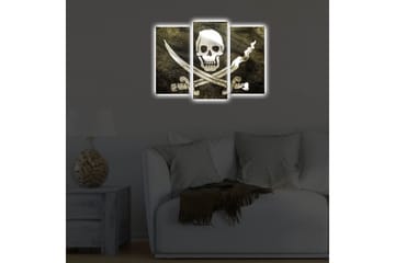 Dekorativ Canvasbilde LED-belysning 3 Deler - Flerfarget - Interiør - Maleri & posters - Lerretsbilder