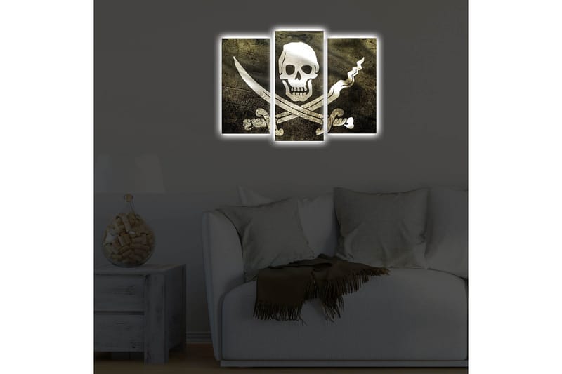 Dekorativ Canvasbilde LED-belysning 3 Deler - Flerfarget - Interiør - Maleri & posters - Lerretsbilder