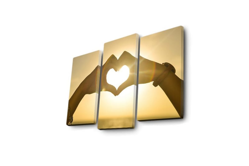 Dekorativ Canvasbilde LED-belysning 3 Deler - Flerfarget - Interiør - Maleri & posters - Lerretsbilder