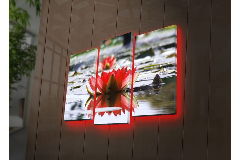 Dekorativ Canvasbilde LED-belysning 3 Deler - Flerfarget - Interiør - Maleri & posters - Lerretsbilder