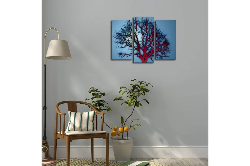 Dekorativ Canvasbilde LED-belysning 3 Deler - Flerfarget - Interiør - Maleri & posters - Lerretsbilder