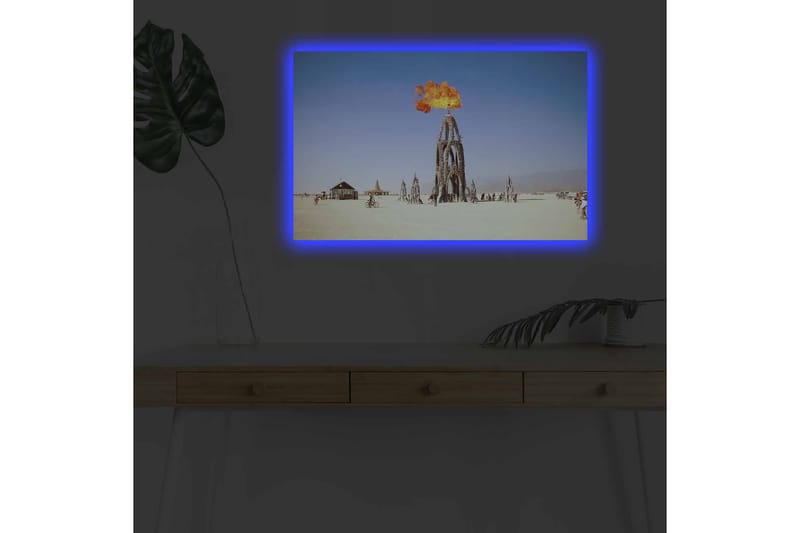 Dekorativ Canvasbilde med LED 45x70 cm - Flerfarget - Interiør - Maleri & posters - Lerretsbilder