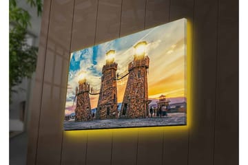 Dekorativ Canvasbilde med LED 45x70 cm - Flerfarget - Interiør - Maleri & posters - Lerretsbilder