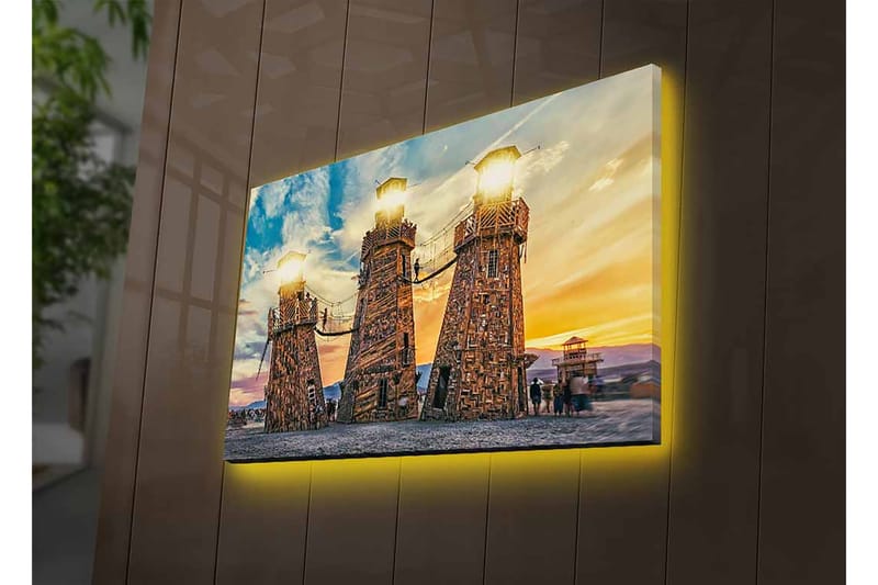 Dekorativ Canvasbilde med LED 45x70 cm - Flerfarget - Interiør - Maleri & posters - Lerretsbilder