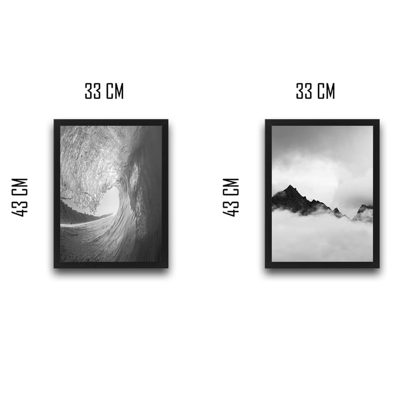 Dekorativ InnRammemet maling 2-Deler 30x40 cm - Flerfarget - Interiør - Maleri & posters - Lerretsbilder