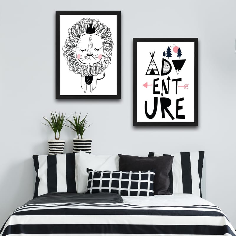 Dekorativ InnRammemet maling 2-Deler 30x40 cm - Flerfarget - Interiør - Maleri & posters - Lerretsbilder