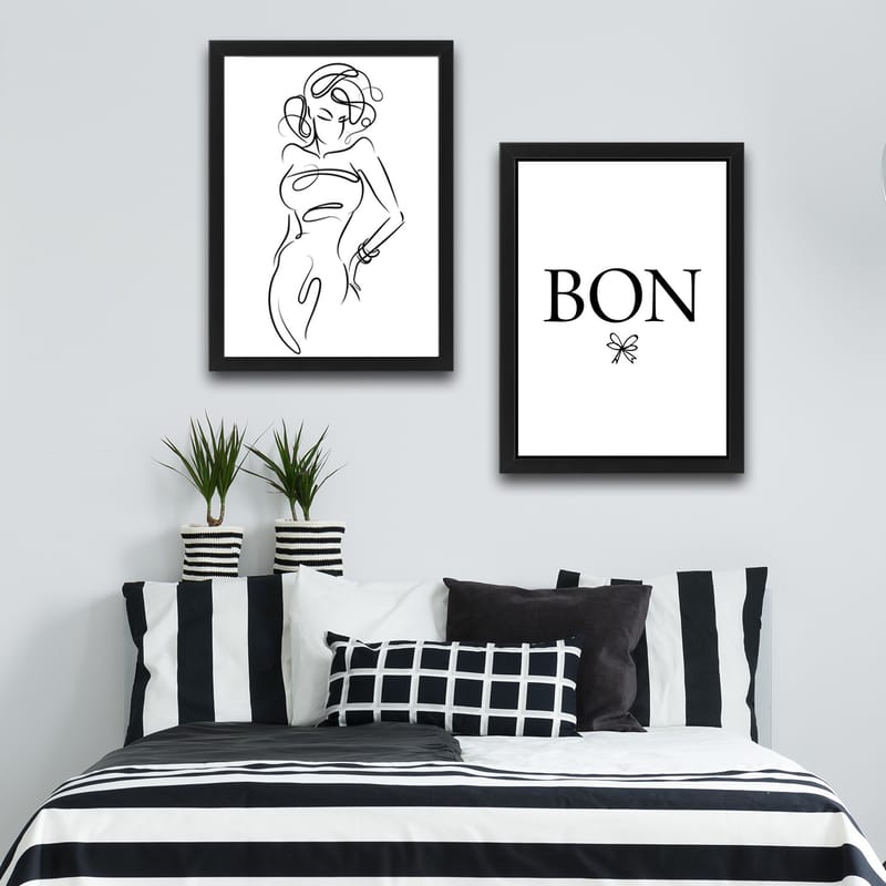 Dekorativ InnRammemet maling 2-Deler 30x40 cm - Flerfarget - Interiør - Maleri & posters - Lerretsbilder