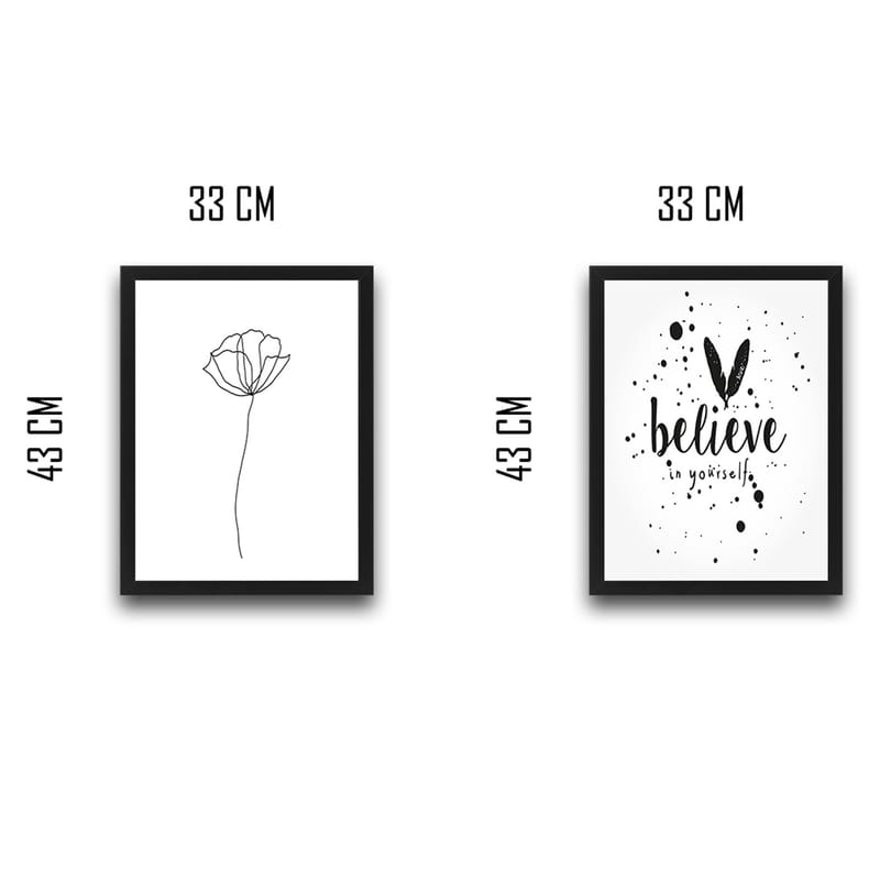 Dekorativ InnRammemet maling 2-Deler 30x40 cm - Flerfarget - Interiør - Maleri & posters - Lerretsbilder