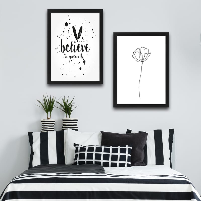 Dekorativ InnRammemet maling 2-Deler 30x40 cm - Flerfarget - Interiør - Maleri & posters - Lerretsbilder