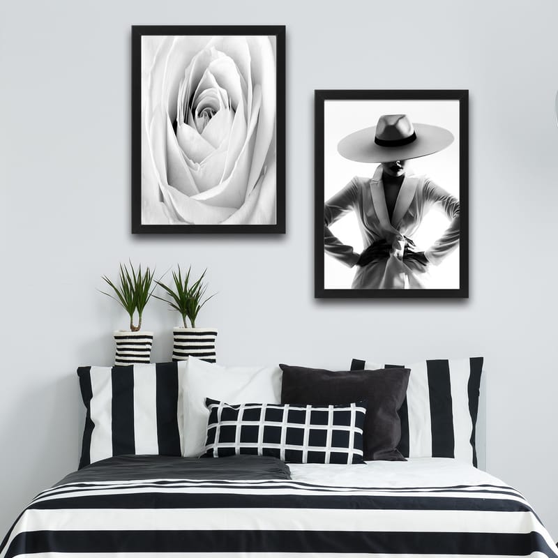 Dekorativ InnRammemet maling 2-Deler 30x40 cm - Flerfarget - Interiør - Maleri & posters - Lerretsbilder