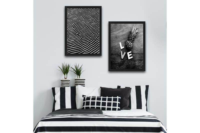 Dekorativ InnRammemet maling 2-Deler 30x40 cm - Flerfarget - Interiør - Maleri & posters - Lerretsbilder