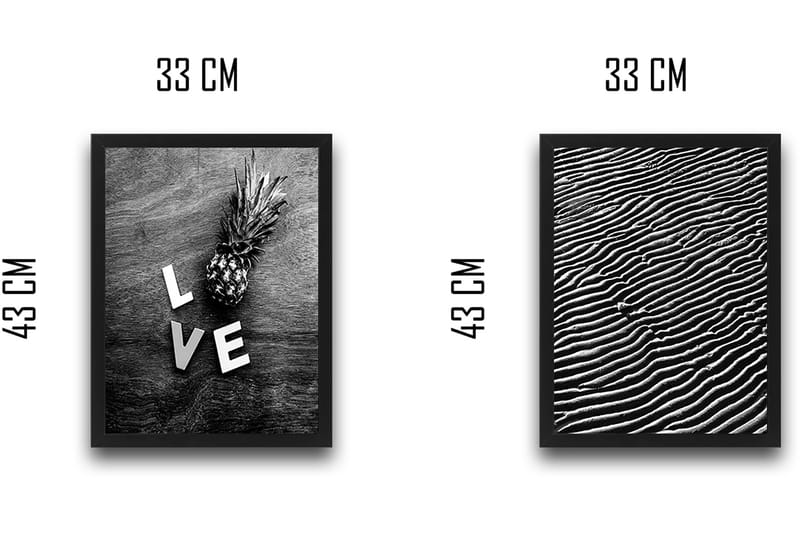 Dekorativ InnRammemet maling 2-Deler 30x40 cm - Flerfarget - Interiør - Maleri & posters - Lerretsbilder