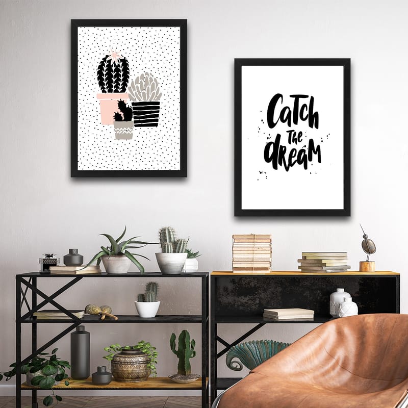 Dekorativ InnRammemet maling 2-Deler 30x40 cm - Flerfarget - Interiør - Maleri & posters - Lerretsbilder