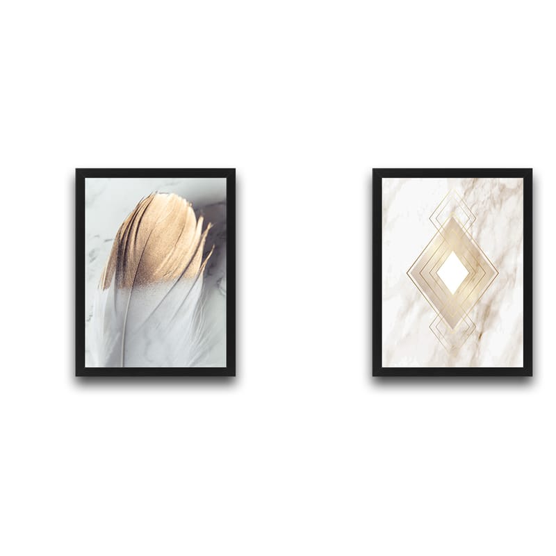 Dekorativ InnRammemet maling 2-Deler 30x40 cm - Flerfarget - Interiør - Maleri & posters - Lerretsbilder