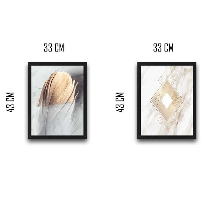 Dekorativ InnRammemet maling 2-Deler 30x40 cm - Flerfarget - Interiør - Maleri & posters - Lerretsbilder