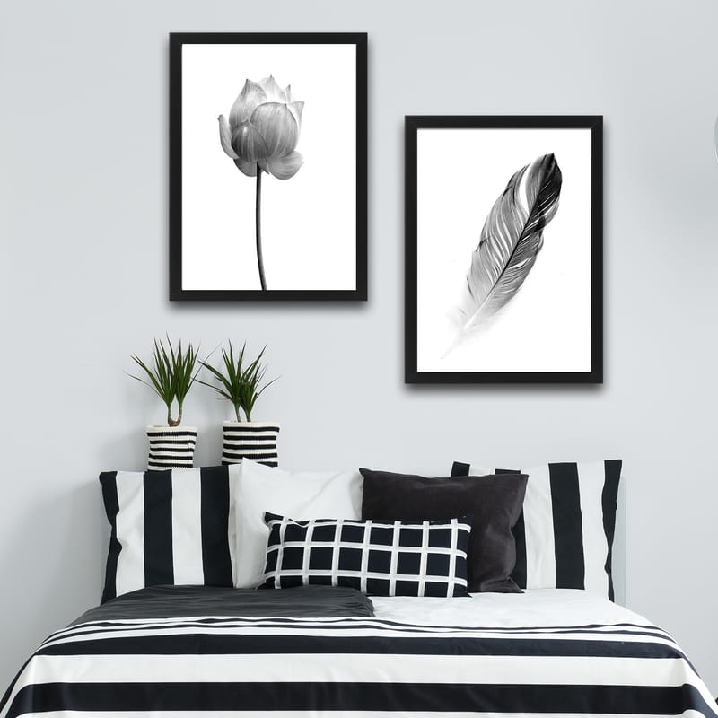 Dekorativ InnRammemet maling 2-Deler 30x40 cm - Flerfarget - Interiør - Maleri & posters - Lerretsbilder
