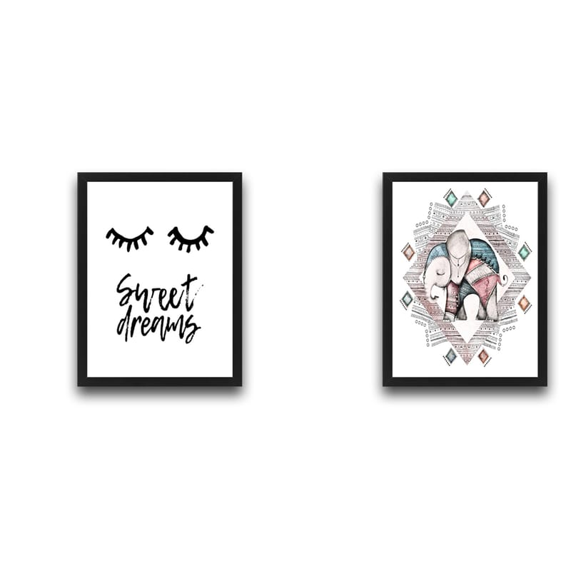 Dekorativ InnRammemet maling 2-Deler 30x40 cm - Flerfarget - Interiør - Maleri & posters - Lerretsbilder