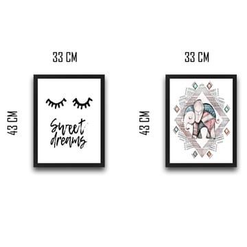 Dekorativ InnRammemet maling 2-Deler 30x40 cm - Flerfarget - Interiør - Maleri & posters - Lerretsbilder