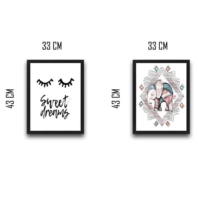 Dekorativ InnRammemet maling 2-Deler 30x40 cm - Flerfarget - Interiør - Maleri & posters - Lerretsbilder
