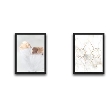 Dekorativ InnRammemet maling 2-Deler 30x40 cm - Flerfarget - Interiør - Maleri & posters - Lerretsbilder