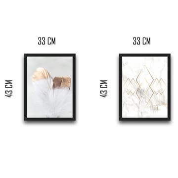 Dekorativ InnRammemet maling 2-Deler 30x40 cm - Flerfarget - Interiør - Maleri & posters - Lerretsbilder