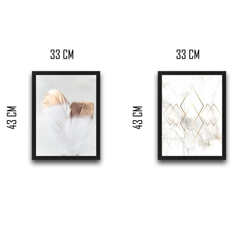 Dekorativ InnRammemet maling 2-Deler 30x40 cm - Flerfarget - Interiør - Maleri & posters - Lerretsbilder