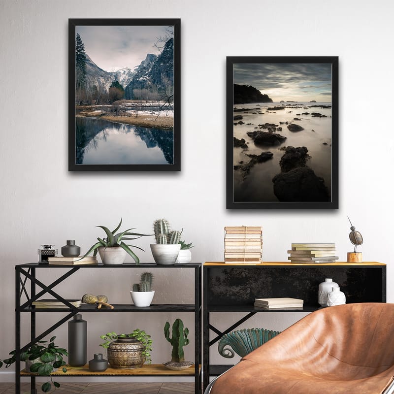 Dekorativ InnRammemet maling 2-Deler 30x40 cm - Flerfarget - Interiør - Maleri & posters - Lerretsbilder
