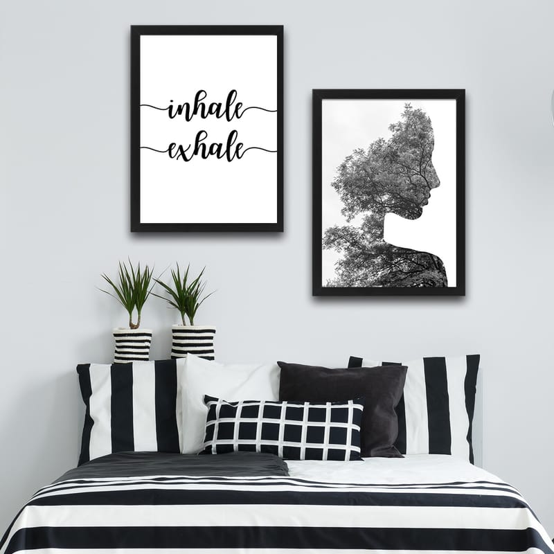 Dekorativ InnRammemet maling 2-Deler 30x40 cm - Flerfarget - Interiør - Maleri & posters - Lerretsbilder