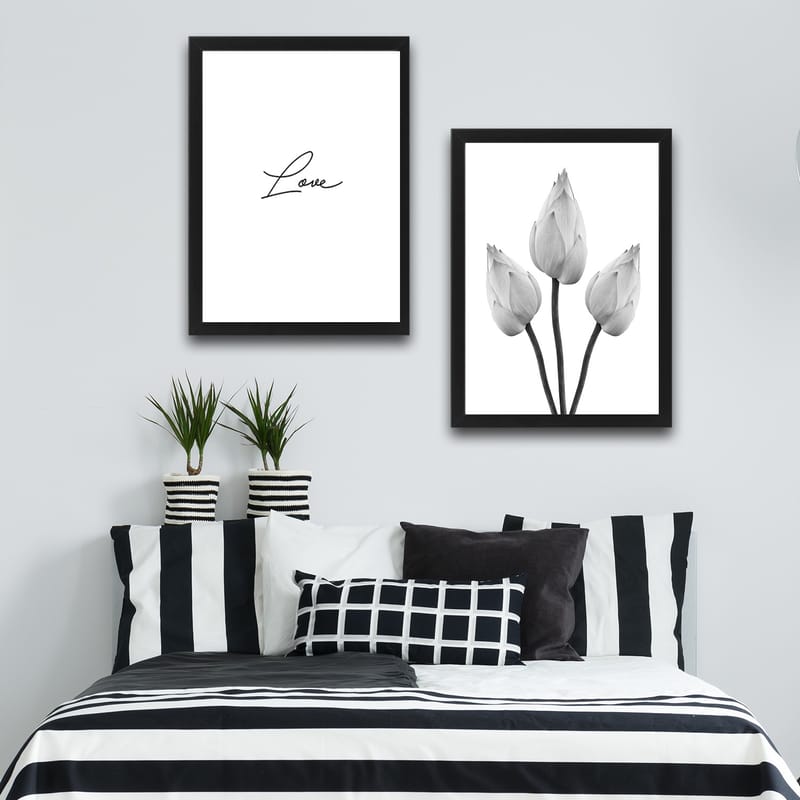 Dekorativ InnRammemet maling 2-Deler 30x40 cm - Flerfarget - Interiør - Maleri & posters - Lerretsbilder