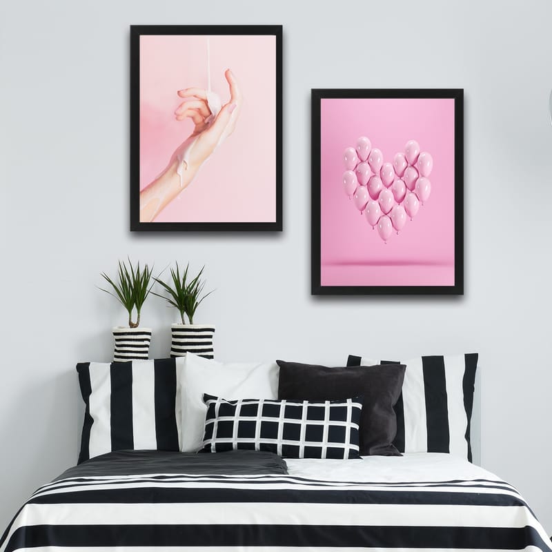 Dekorativ InnRammemet maling 2-Deler 30x40 cm - Flerfarget - Interiør - Maleri & posters - Lerretsbilder