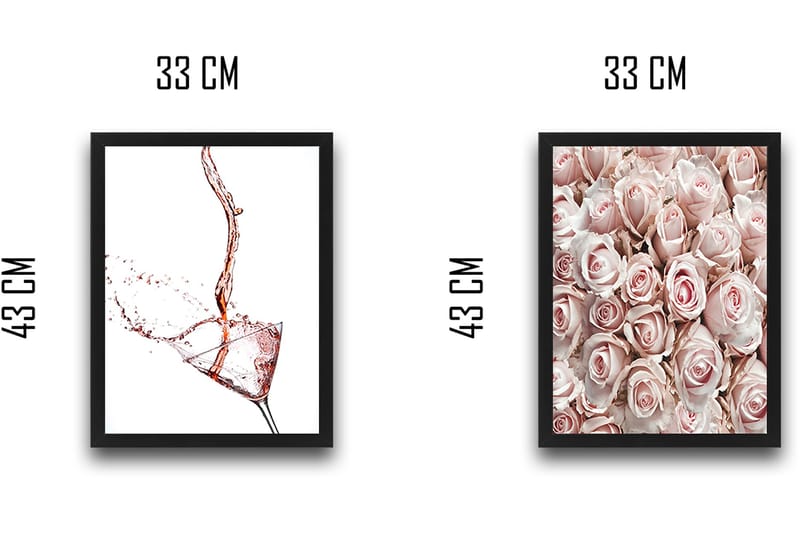 Dekorativ InnRammemet maling 2-Deler 30x40 cm - Flerfarget - Interiør - Maleri & posters - Lerretsbilder