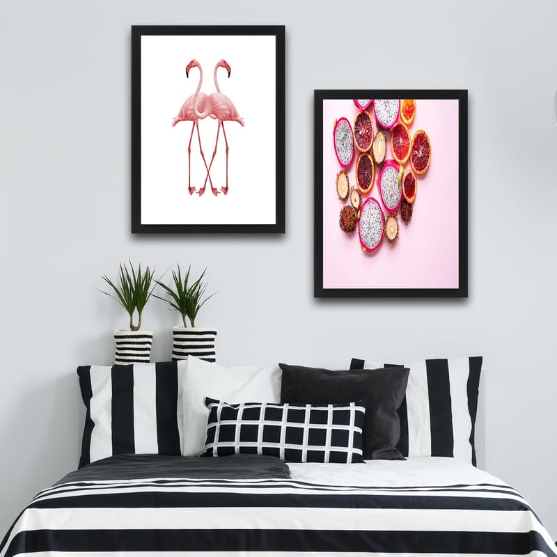 Dekorativ InnRammemet maling 2-Deler 30x40 cm - Flerfarget - Interiør - Maleri & posters - Lerretsbilder