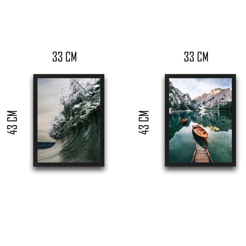 Dekorativ InnRammemet maling 2-Deler 30x40 cm - Flerfarget - Interiør - Maleri & posters - Lerretsbilder