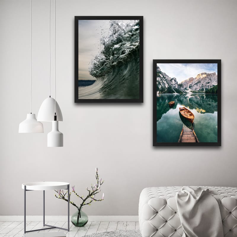 Dekorativ InnRammemet maling 2-Deler 30x40 cm - Flerfarget - Interiør - Maleri & posters - Lerretsbilder