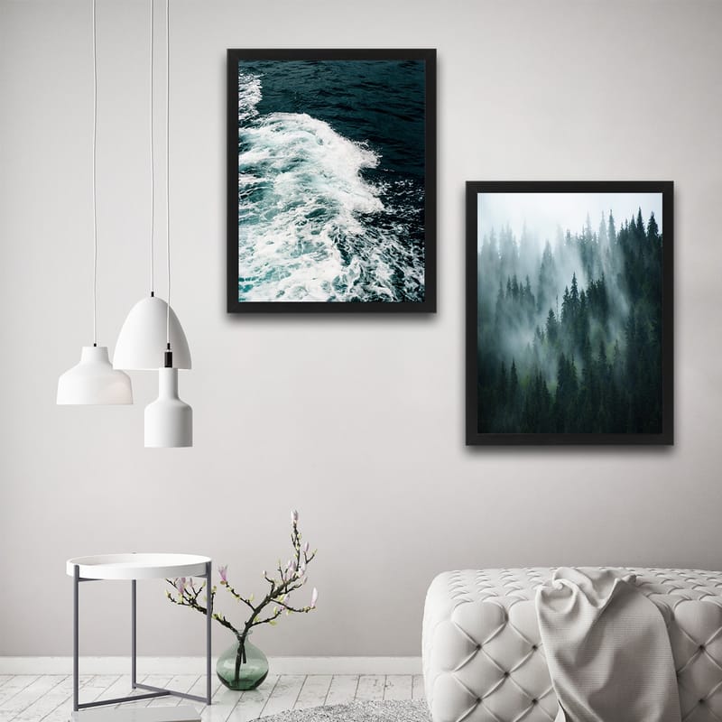 Dekorativ InnRammemet maling 2-Deler 30x40 cm - Flerfarget - Interiør - Maleri & posters - Lerretsbilder