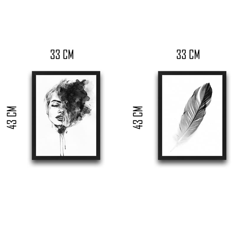 Dekorativ InnRammemet maling 2-Deler 30x40 cm - Flerfarget - Interiør - Maleri & posters - Lerretsbilder