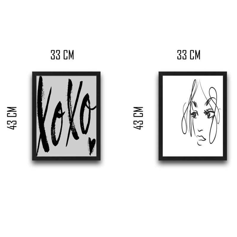 Dekorativ InnRammemet maling 2-Deler 30x40 cm - Flerfarget - Interiør - Maleri & posters - Lerretsbilder