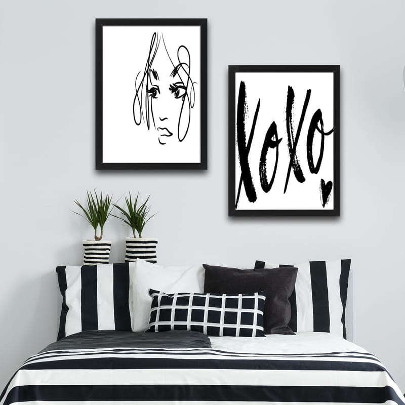 Dekorativ InnRammemet maling 2-Deler 30x40 cm - Flerfarget - Interiør - Maleri & posters - Lerretsbilder