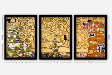 Dekorativ InnRammemet maling 3-Deler 35x45 cm - Flerfarget - Interiør - Maleri & posters - Lerretsbilder