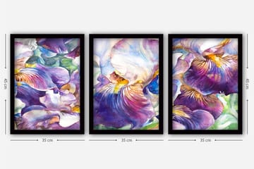 Dekorativ InnRammemet maling 3-Deler 35x45 cm - Flerfarget - Interiør - Maleri & posters - Lerretsbilder